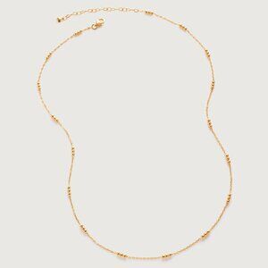 Monica Vinader Triple Beaded Chain Necklace 18-20' 18k Gold Vermeil